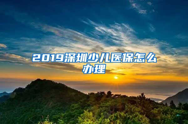 2019深圳少儿医保怎么办理