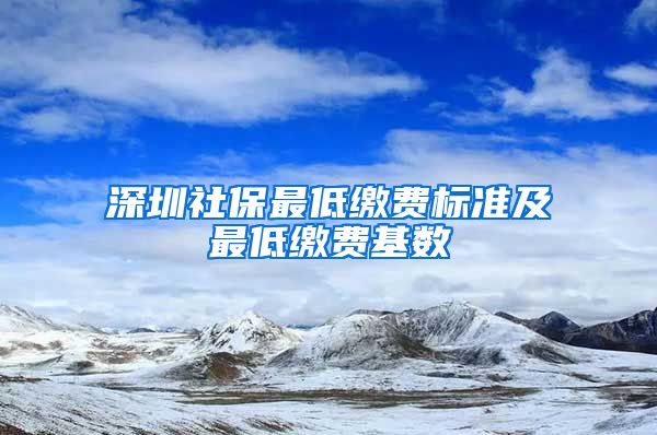 深圳社保最低缴费标准及最低缴费基数