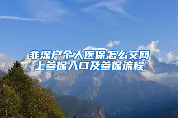 非深户个人医保怎么交网上参保入口及参保流程