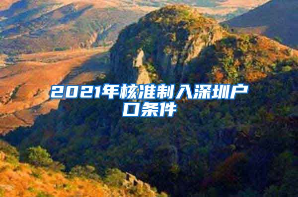 2021年核准制入深圳户口条件