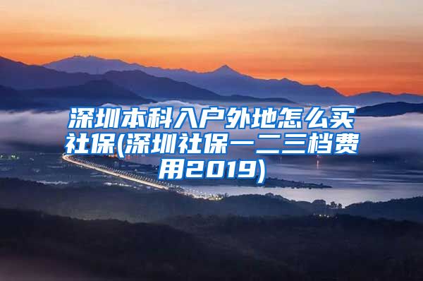 深圳本科入户外地怎么买社保(深圳社保一二三档费用2019)