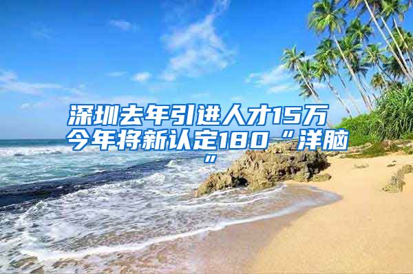 深圳去年引进人才15万 今年将新认定180“洋脑”