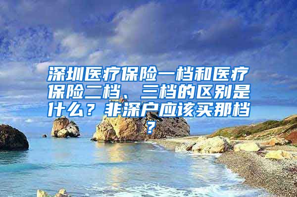 深圳医疗保险一档和医疗保险二档、三档的区别是什么？非深户应该买那档？