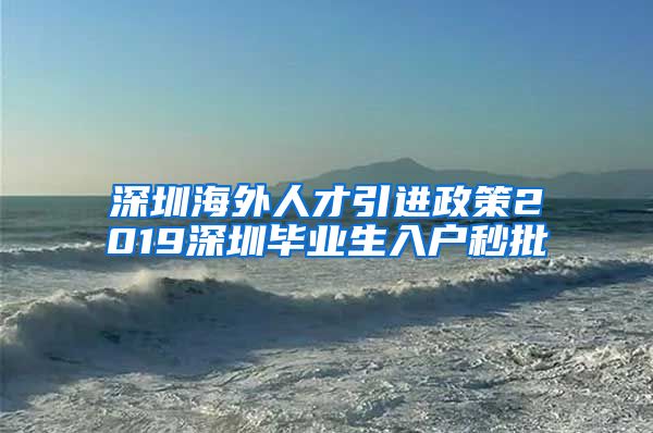 深圳海外人才引进政策2019深圳毕业生入户秒批