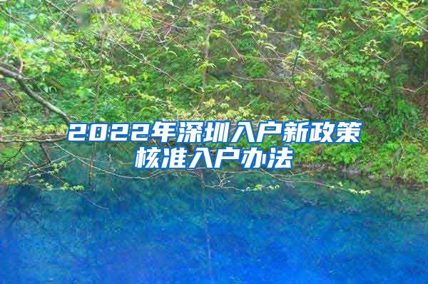 2022年深圳入户新政策核准入户办法