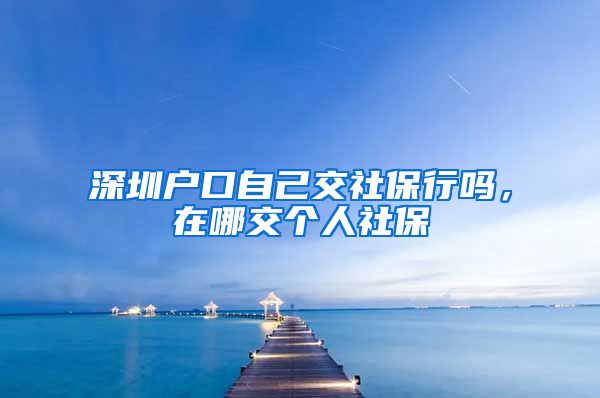 深圳户口自己交社保行吗，在哪交个人社保