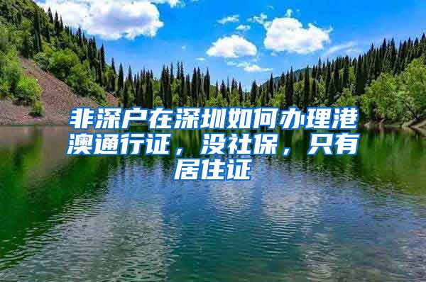 非深户在深圳如何办理港澳通行证，没社保，只有居住证