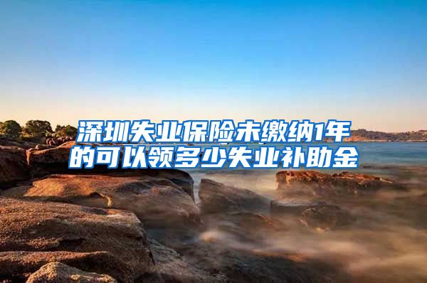 深圳失业保险未缴纳1年的可以领多少失业补助金