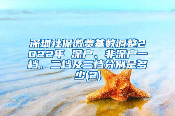 深圳社保缴费基数调整2022年 深户、非深户一档、二档及三档分别是多少(2)