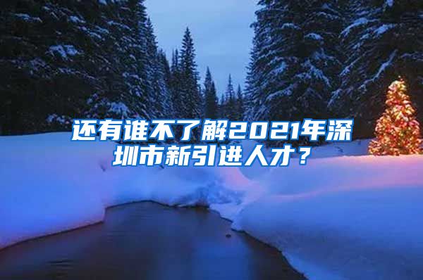 还有谁不了解2021年深圳市新引进人才？