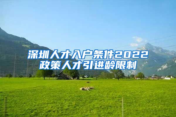 深圳人才入户条件2022政策人才引进龄限制