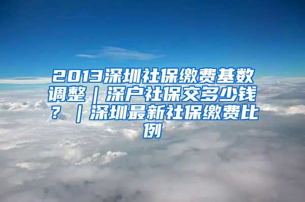 2013深圳社保缴费基数调整｜深户社保交多少钱？｜深圳最新社保缴费比例