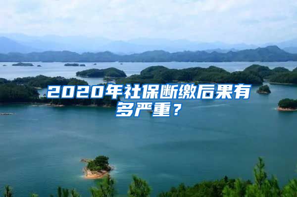 2020年社保断缴后果有多严重？