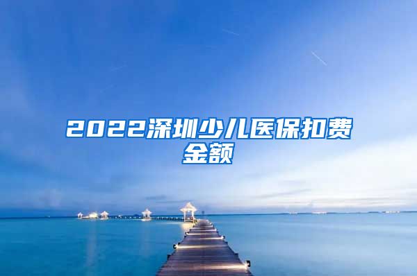 2022深圳少儿医保扣费金额