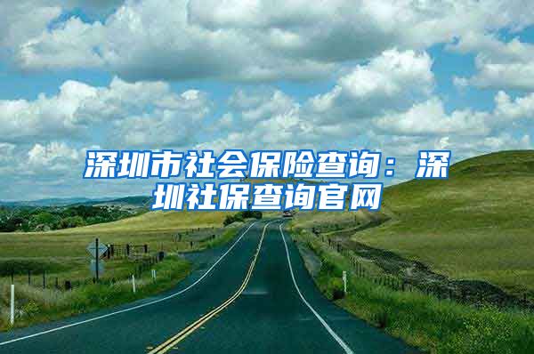 深圳市社会保险查询：深圳社保查询官网