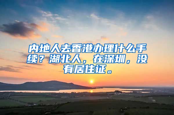 内地人去香港办理什么手续？湖北人，在深圳，没有居住证。