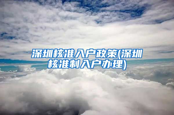 深圳核准入户政策(深圳核准制入户办理)