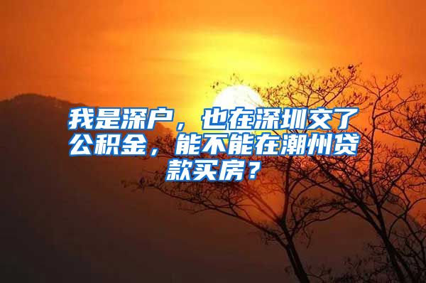 我是深户，也在深圳交了公积金，能不能在潮州贷款买房？