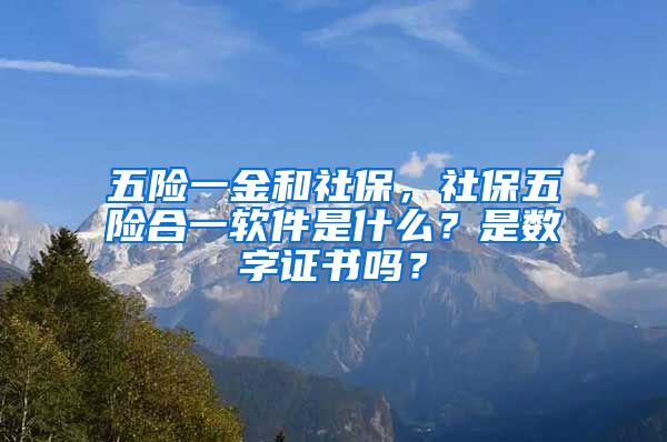 五险一金和社保，社保五险合一软件是什么？是数字证书吗？