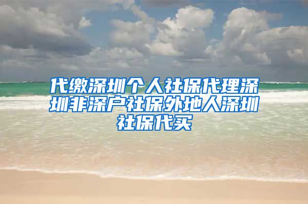 代缴深圳个人社保代理深圳非深户社保外地人深圳社保代买