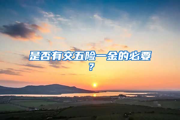 是否有交五险一金的必要？