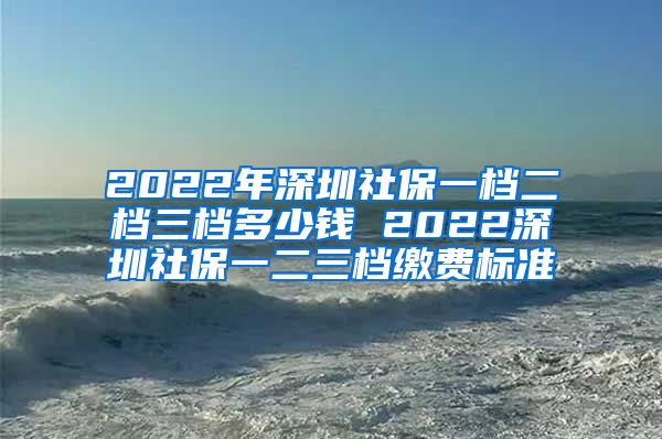 2022年深圳社保一档二档三档多少钱 2022深圳社保一二三档缴费标准