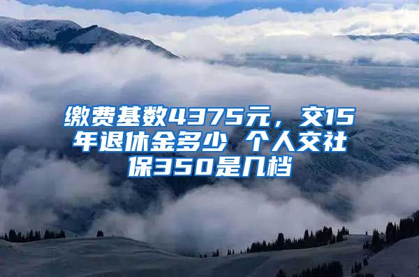 缴费基数4375元，交15年退休金多少 个人交社保350是几档