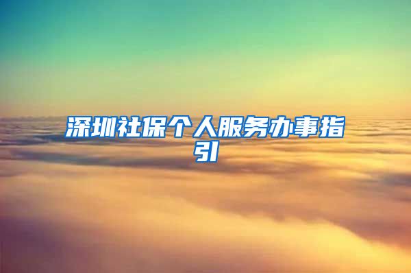 深圳社保个人服务办事指引