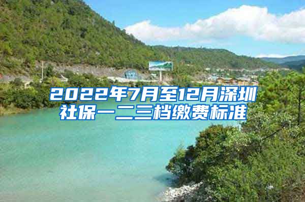 2022年7月至12月深圳社保一二三档缴费标准