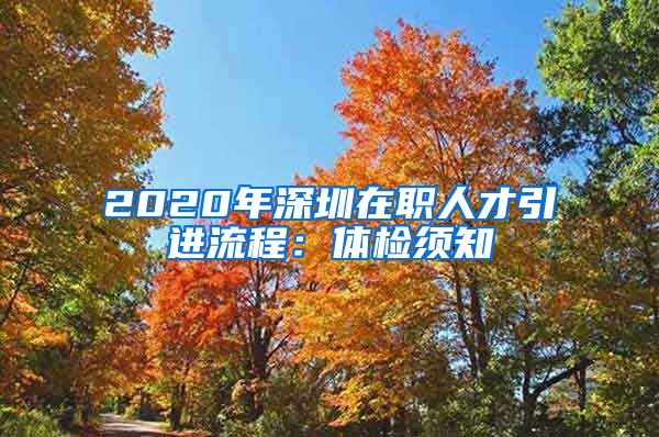 2020年深圳在职人才引进流程：体检须知