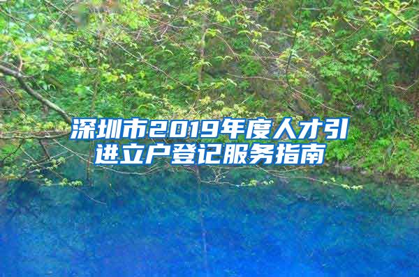 深圳市2019年度人才引进立户登记服务指南