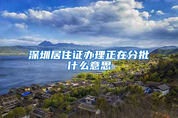 深圳居住证办理正在分批什么意思