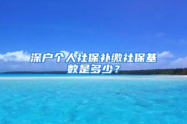 深户个人社保补缴社保基数是多少？