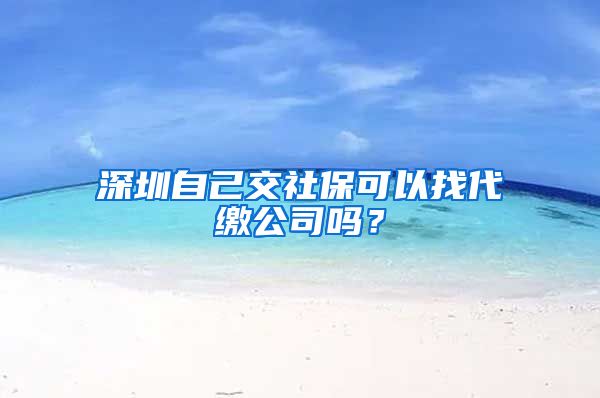 深圳自己交社保可以找代缴公司吗？