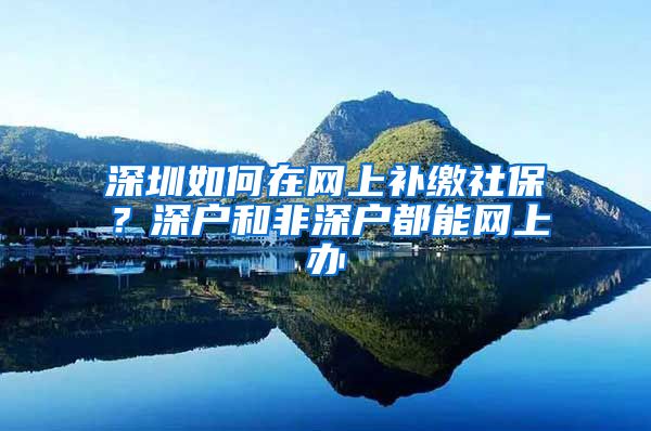 深圳如何在网上补缴社保？深户和非深户都能网上办