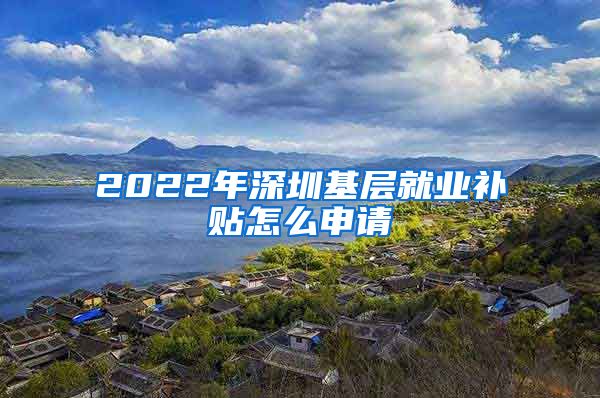 2022年深圳基层就业补贴怎么申请