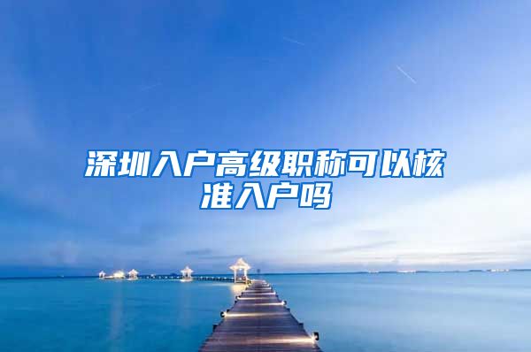 深圳入户高级职称可以核准入户吗