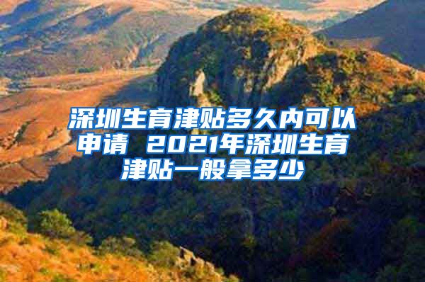 深圳生育津贴多久内可以申请 2021年深圳生育津贴一般拿多少