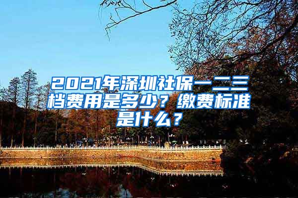 2021年深圳社保一二三档费用是多少？缴费标准是什么？