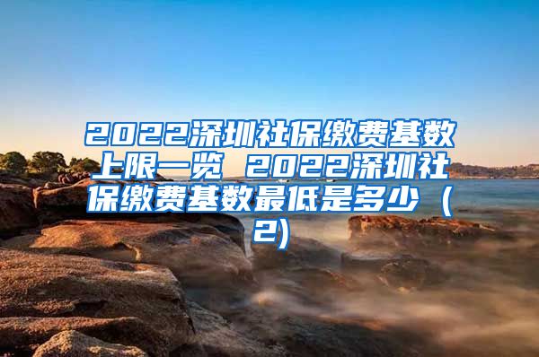 2022深圳社保缴费基数上限一览 2022深圳社保缴费基数最低是多少 (2)