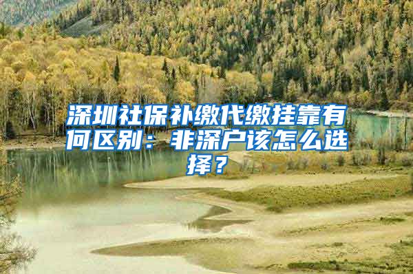 深圳社保补缴代缴挂靠有何区别：非深户该怎么选择？