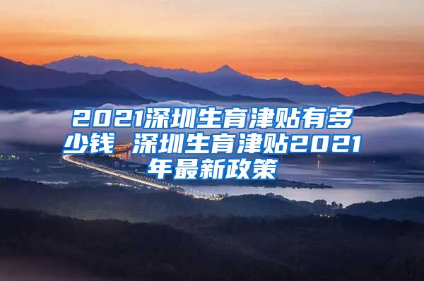 2021深圳生育津贴有多少钱 深圳生育津贴2021年最新政策