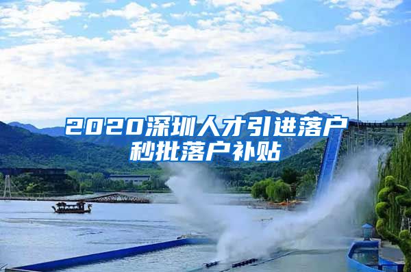 2020深圳人才引进落户秒批落户补贴