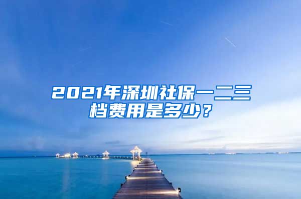 2021年深圳社保一二三档费用是多少？