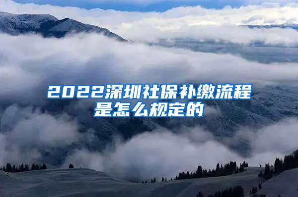 2022深圳社保补缴流程是怎么规定的