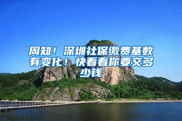 周知！深圳社保缴费基数有变化！快看看你要交多少钱