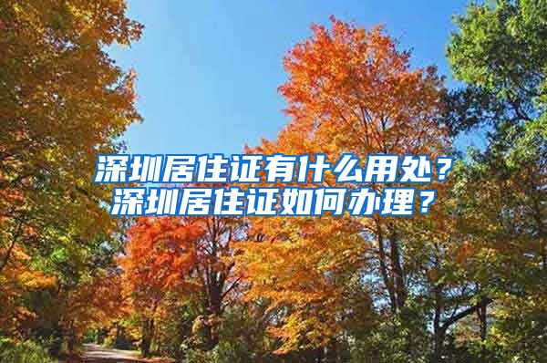 深圳居住证有什么用处？深圳居住证如何办理？