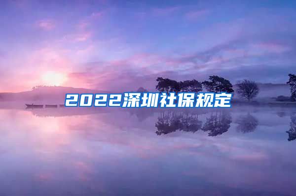 2022深圳社保规定