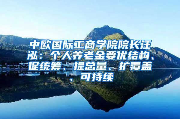 中欧国际工商学院院长汪泓：个人养老金要优结构、促统筹、提总量、扩覆盖、可持续