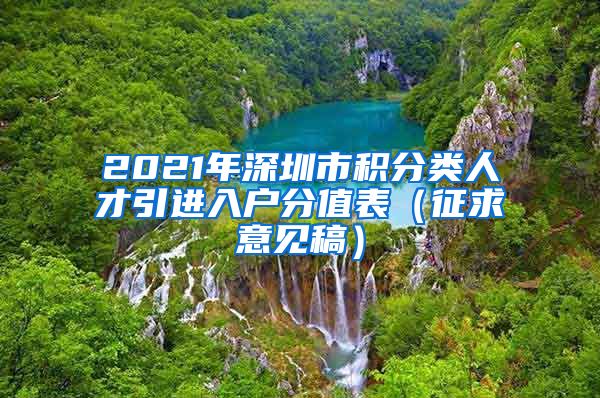 2021年深圳市积分类人才引进入户分值表（征求意见稿）